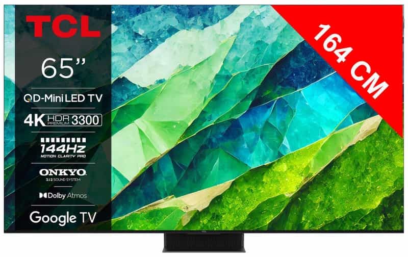 Téléviseur TCL 65C855 QD-Mini LED 65 pouces (Remise de 300€)