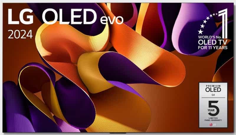 Téléviseur LG OLED77G4 2024 de 77 pouces - Haute fréquence 144 Hz, Technologie OLED Evo, Résolution 4K UHD, Fonction Smart TV