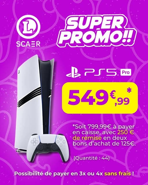 Offre Spéciale: Console Sony Playstation 5 Pro avec 250€ en Bons d'Achat!