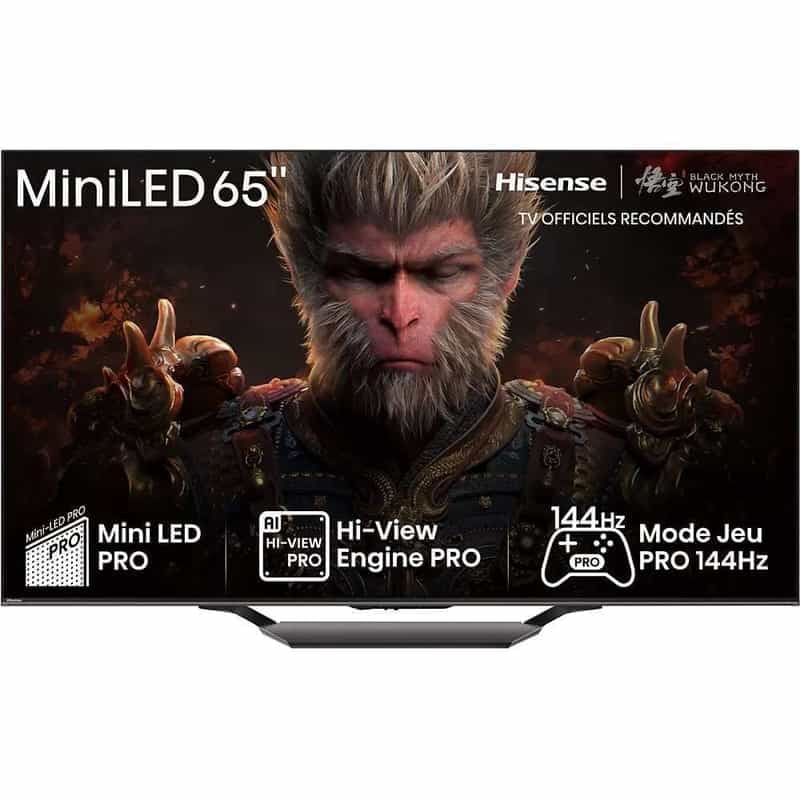 Téléviseur 65 pouces Hisense 65U79NQ - Qualité Mini-LED, 4K UHD, 144Hz, HDR10+, Dolby Vision, FreeSync Premium Pro, VRR & ALLM, Smart TV
