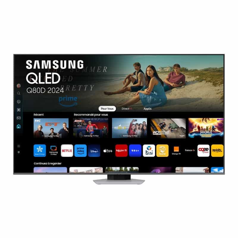 Téléviseur Samsung 65" TQ65Q80D 2024 : QLED, 4K, 120Hz, QuantumHDR+, Smart TV, Local Dimming, ALLM/VRR/FreeSync