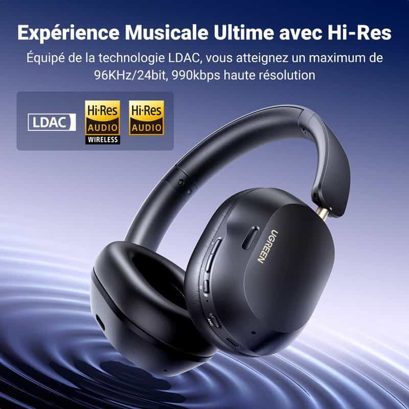 Code promo - Casque Bluetooth Ugreen HiTune Max 5C HP203 : Haute Résolution, ANC, Audio Spatial et USB-C