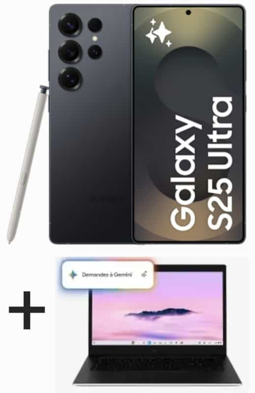 Offre exclusive : Samsung Galaxy S25 Ultra 256 Go + Chromebook Go offert