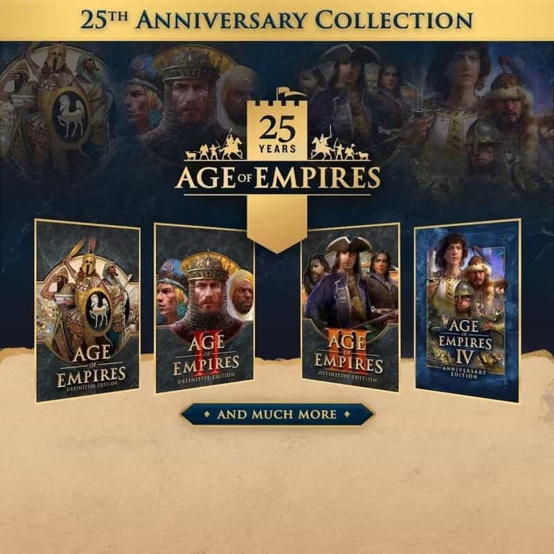 Pack Age of Empires 25ème Anniversaire: AOE I à IV + 7 DLC pour PC et Xbox