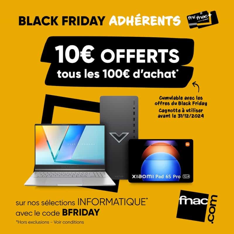 Offre spéciale pour les adhérents : Economisez 10€ sur les produits informatiques tous les 100€ d'achat