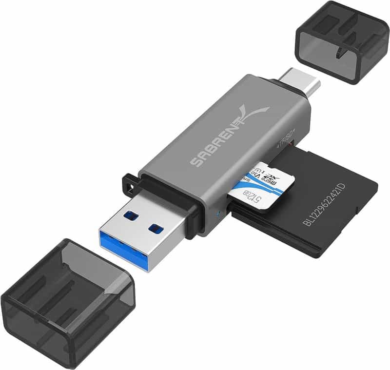 Lecteur de Carte Mémoire USB Sabrent - Accès Simultané à 2 Cartes SD/Micro SD via USB 3.2 (Vendeur Tiers)