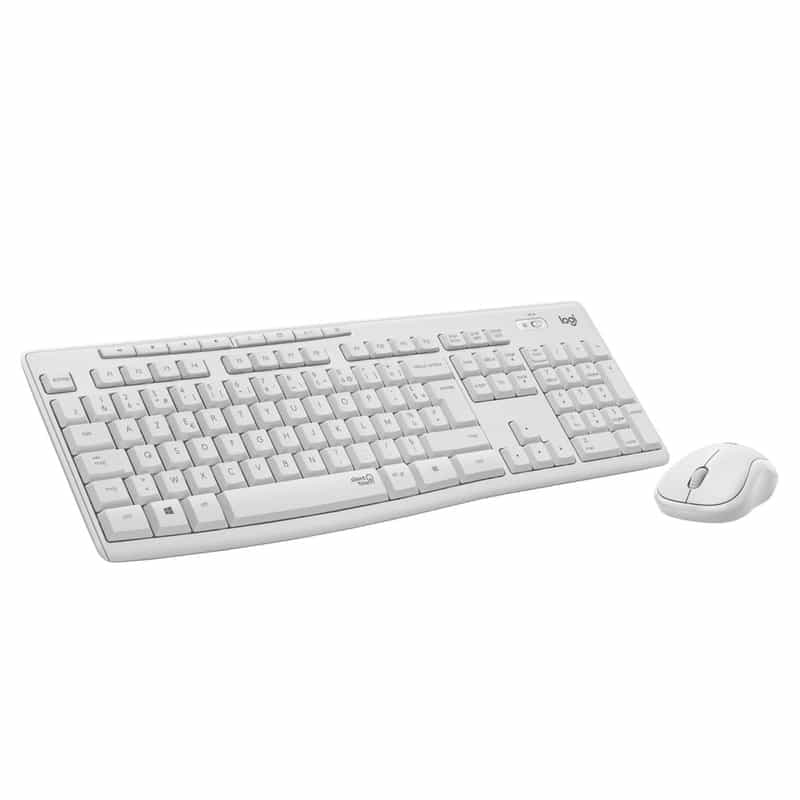 Pack clavier souris silencieux Logitech MK295 - Pavé numérique, AZERTY, blanc