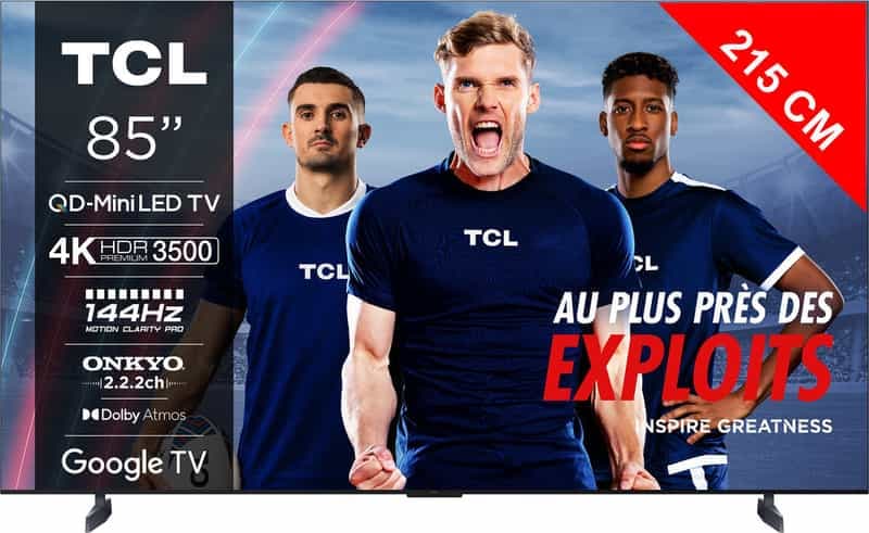 Téléviseur 85 TCL 85C855 - Technologie QLED Mini-LED (avec remise différée de 300€)