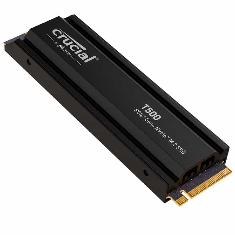 SSD Interne Crucial T500 2To PCIe Gen4 NVMe M.2 PS5 Gaming avec Dissipateur