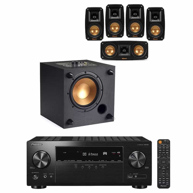 Kit Home Cinema Klipsch Reference Theater Pack 5.0 avec Pioneer VSX-935 et Caisson R-8SW