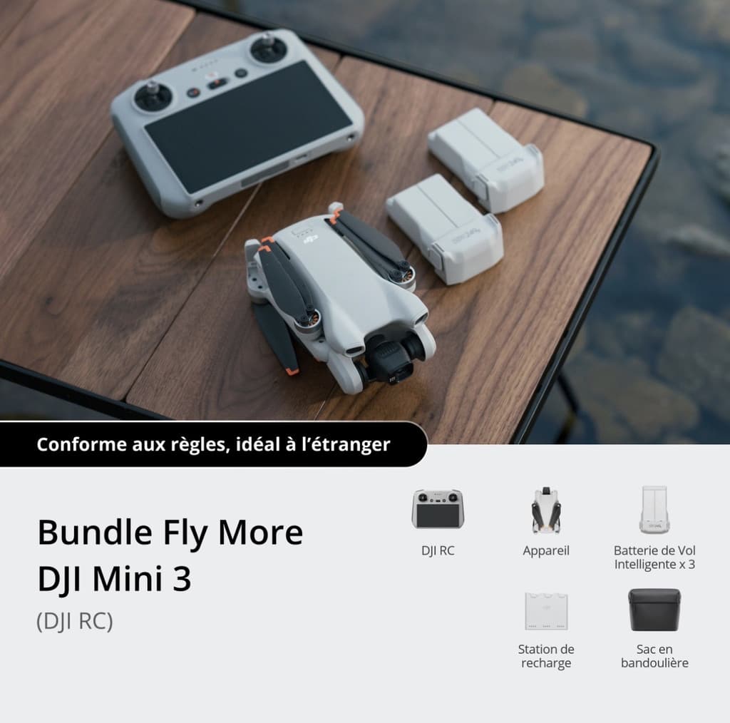 DJI Mini 3 avec Radiocommande Écran - Reconditionné Certifié
