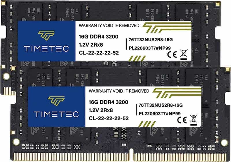 Mise à niveau de la mémoire RAM Timetec 32 Go KIT DDR4 3200MHz pour une performance accrue