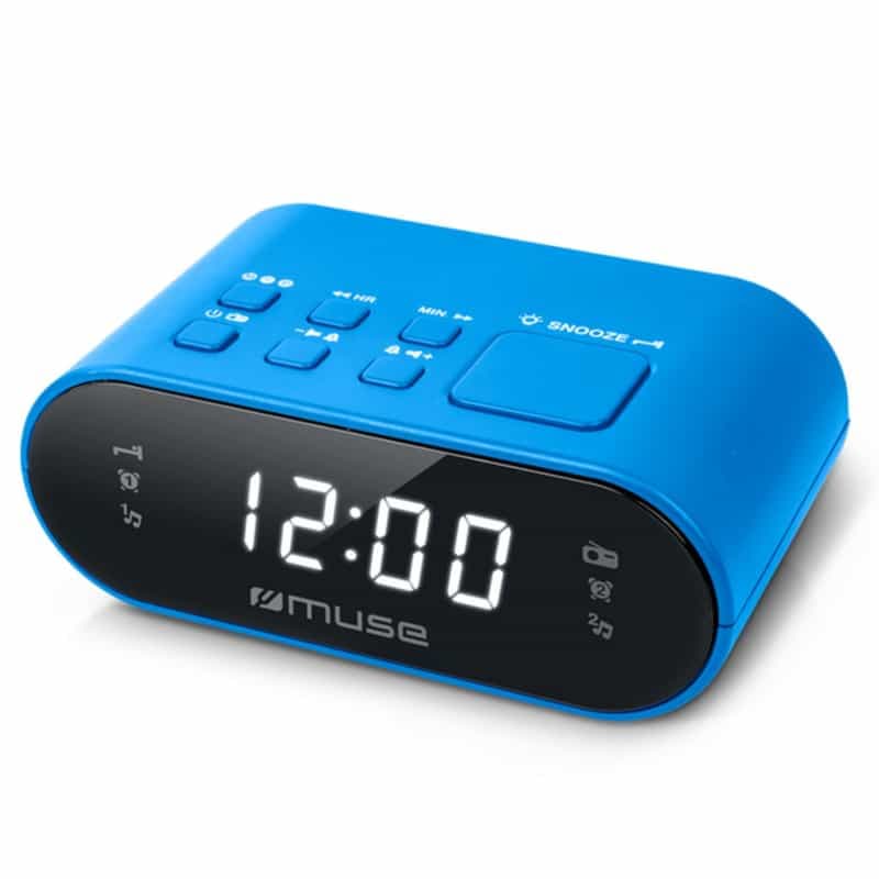 Réveil matin Muse M-10 BL avec écran LED - Choix de 20 stations mémorisables en bleu ou rouge