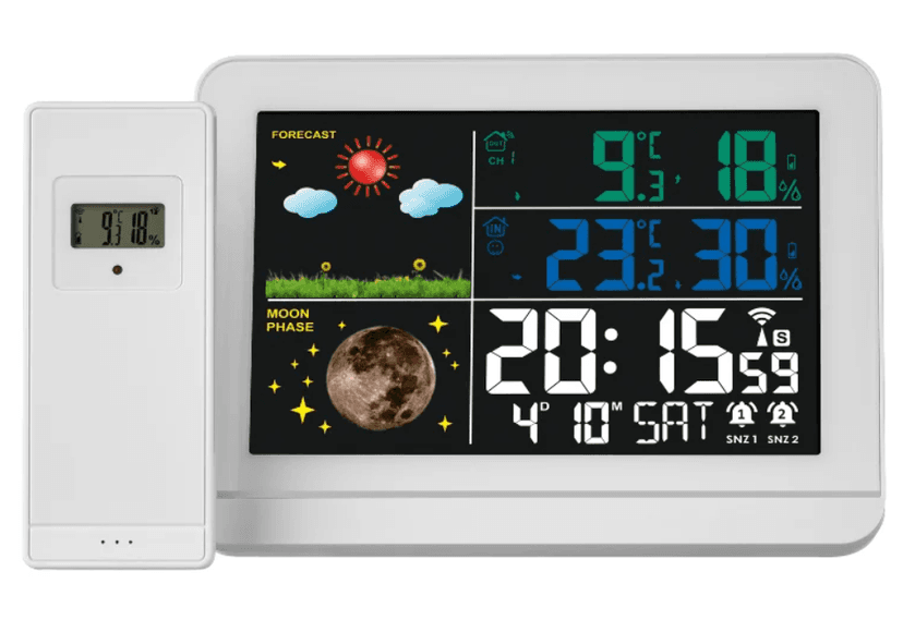 Station météo connectée – Design élégant en blanc ou noir