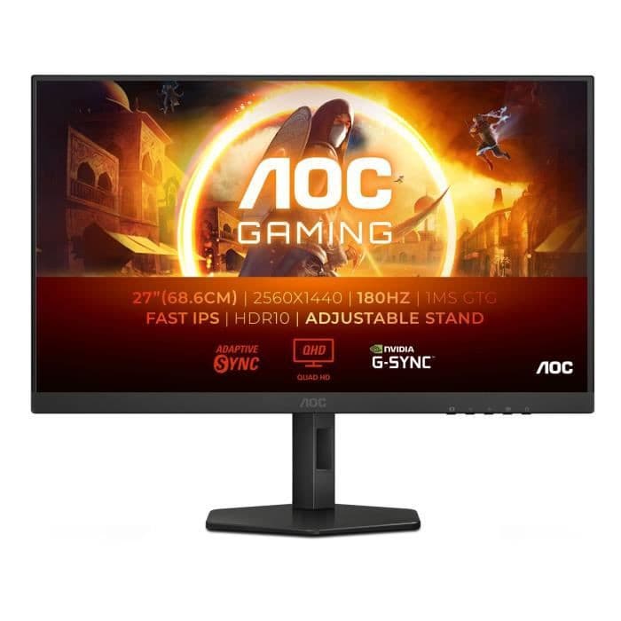 Code promo - Écran gaming AOC Q27G4XF 27" QHD 180Hz IPS, temps de réponse 0.5ms, HDR 10, ajustable