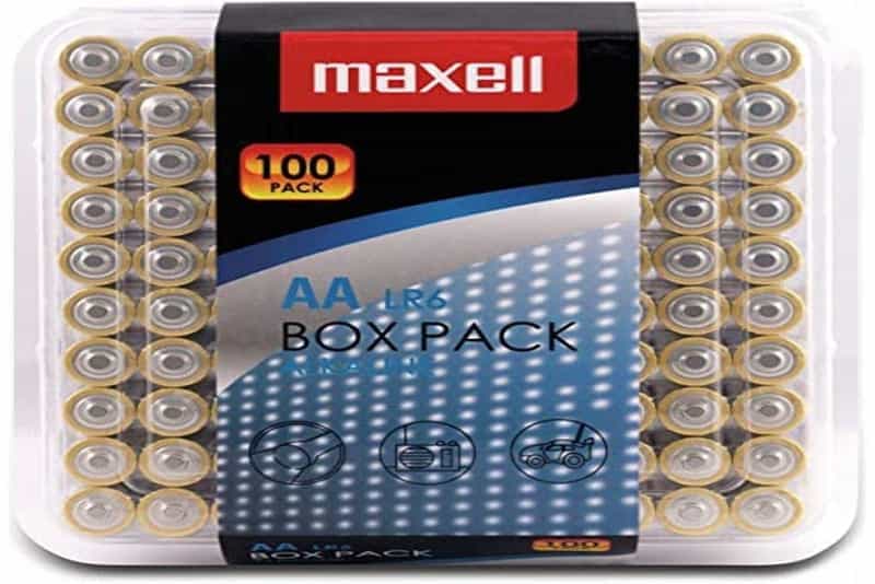 Lot de 100 Piles Alcalines AA Maxell LR06