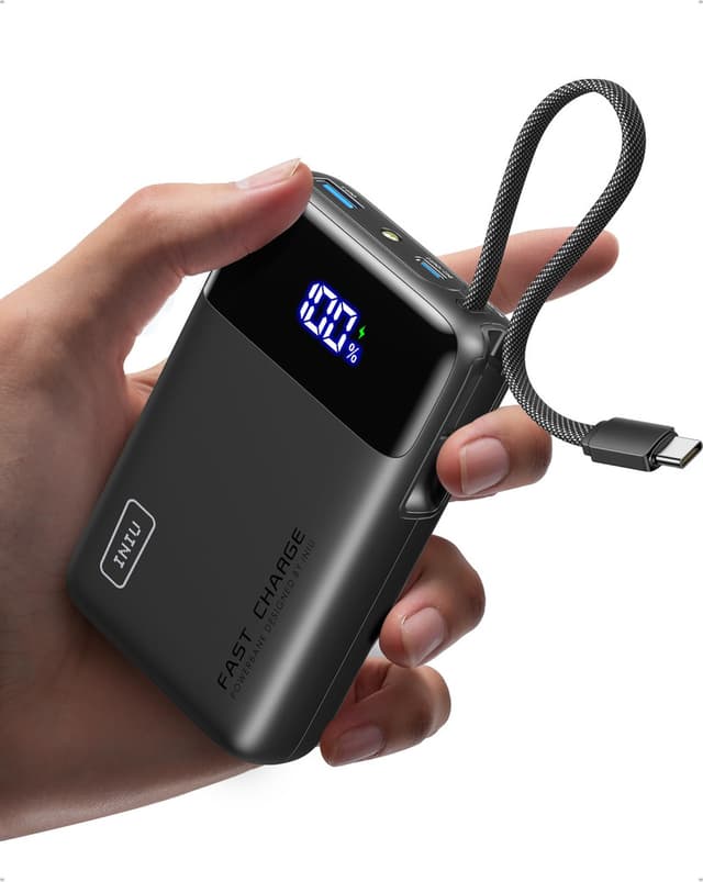 Batterie Externe INIU 20000mAh 45W avec Câble USB-C Intégré