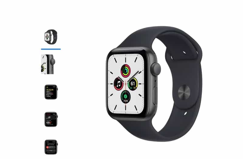 Apple Watch SE (1st Gen) GPS, 44mm Space Gray Aluminum Case with Midnight Sport Band - Regular now $309.99 now $149.00