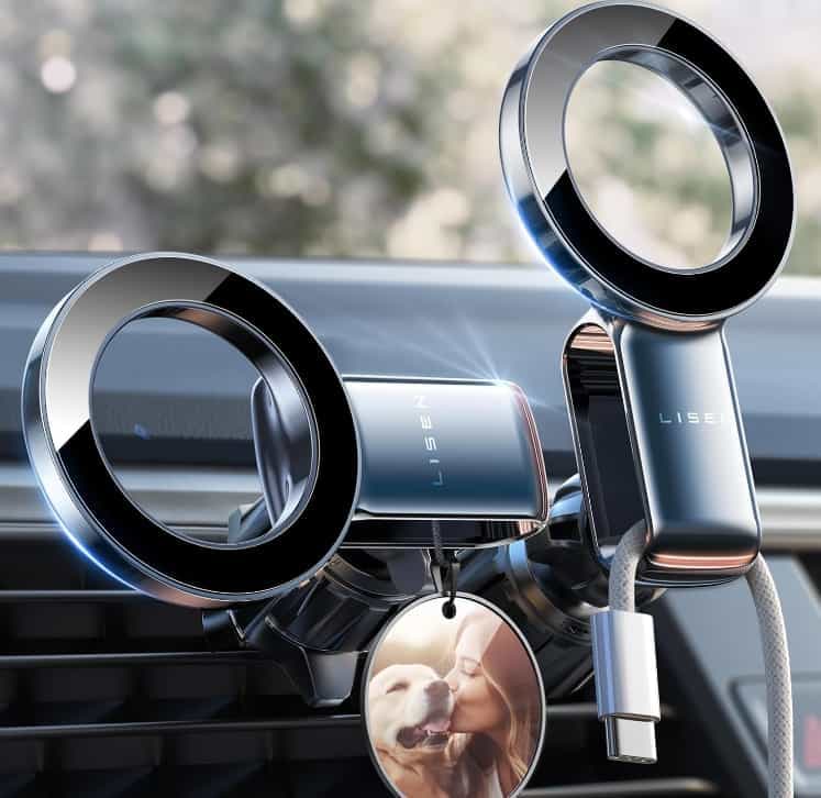 LISEN Porta Cellulare Auto [30 Potenti Magneti], Magsafe Supporto Telefono Auto Universale Supporto Cellulare per Auto Magnetico Compatibile con iPhone 15 Pro Max 14 13 12, Samsung Android