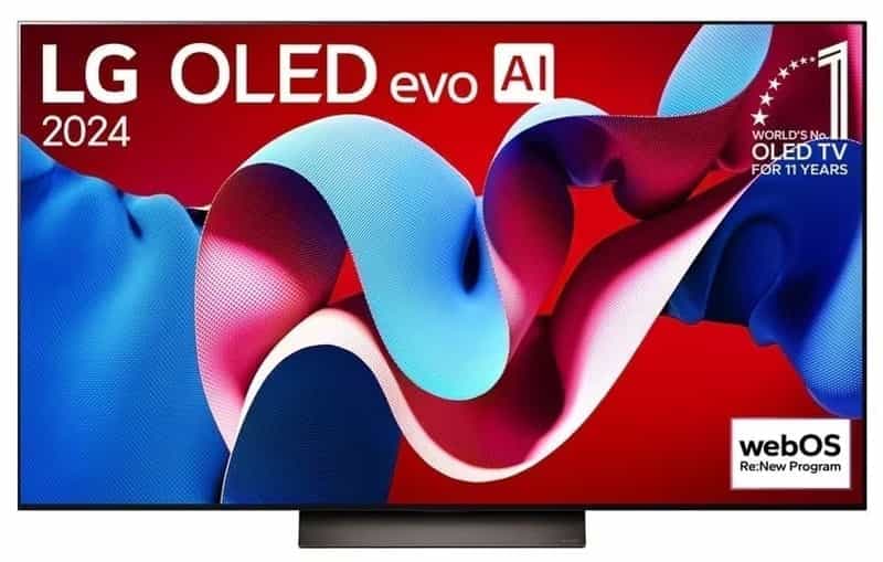 Téléviseur LG OLED55C4 (2024) - 55" OLED Evo, 4K, 144Hz, HDR10 Pro, Dolby Vision/Atmos, DTS, FreeSync Premium