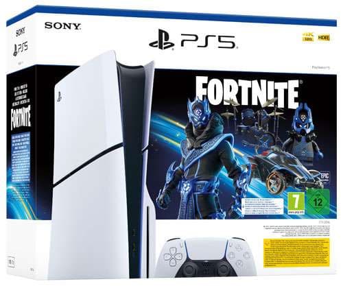Pack PS5 Slim Standard avec Skins Fortnite et V-Bucks