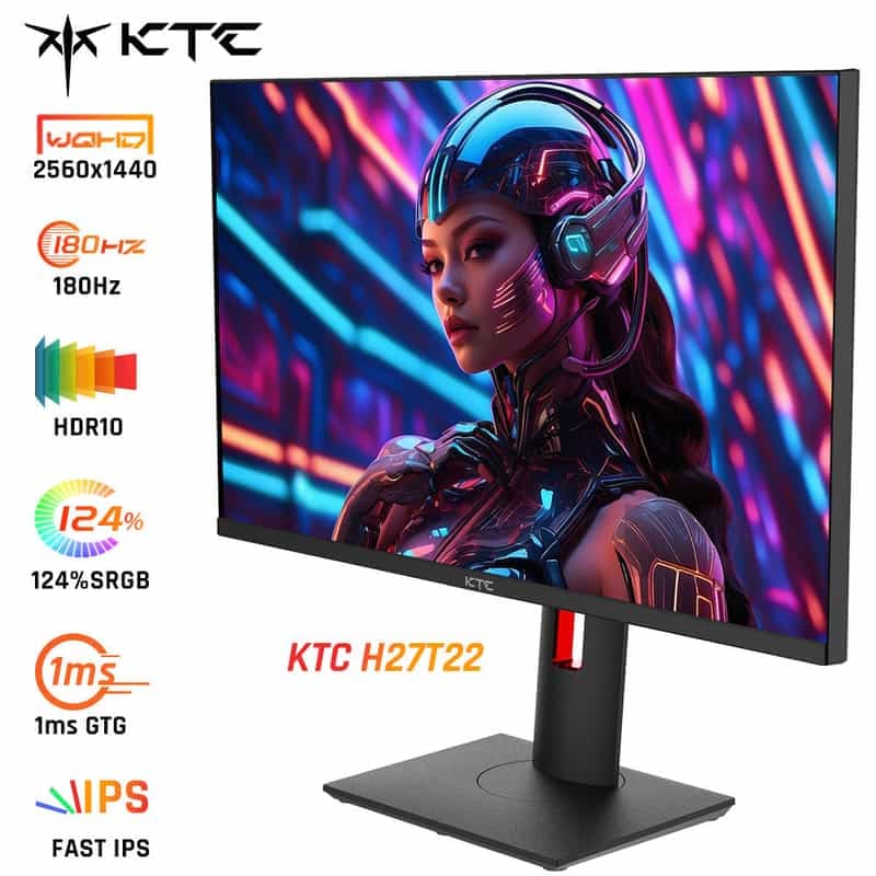 Écran PC KTC H27T22 27" QHD 165Hz, IPS, 1ms GTG, idéal pour le gaming