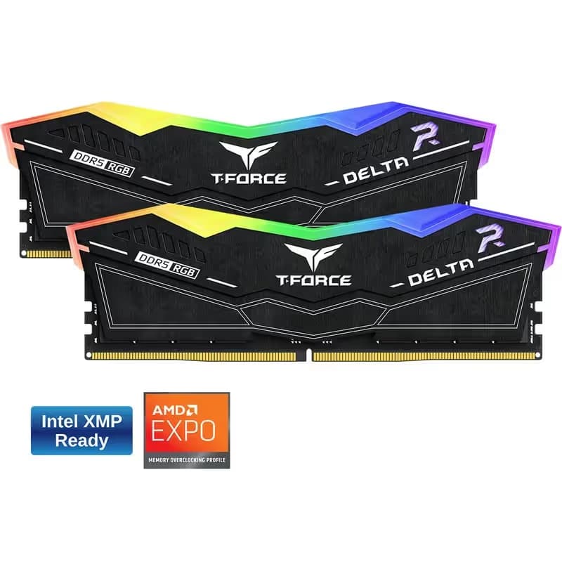 Kit mémoire performant: T-Force Delta 32Go RAM (2 x 16Go) DDR5 RGB 6000mhz CL30 AMD EXPO/Intel XMP