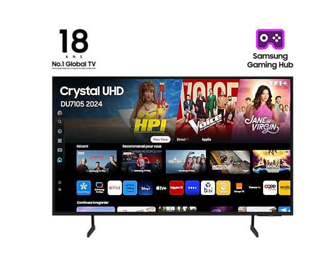 Téléviseur 75" Samsung 75DU7105 Crystal UHD 4K