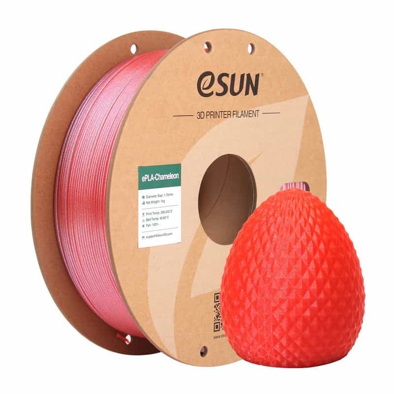 Filament 3D Esun PLA pailleté - Rouge framboise, 1.75mm, 1 Kg