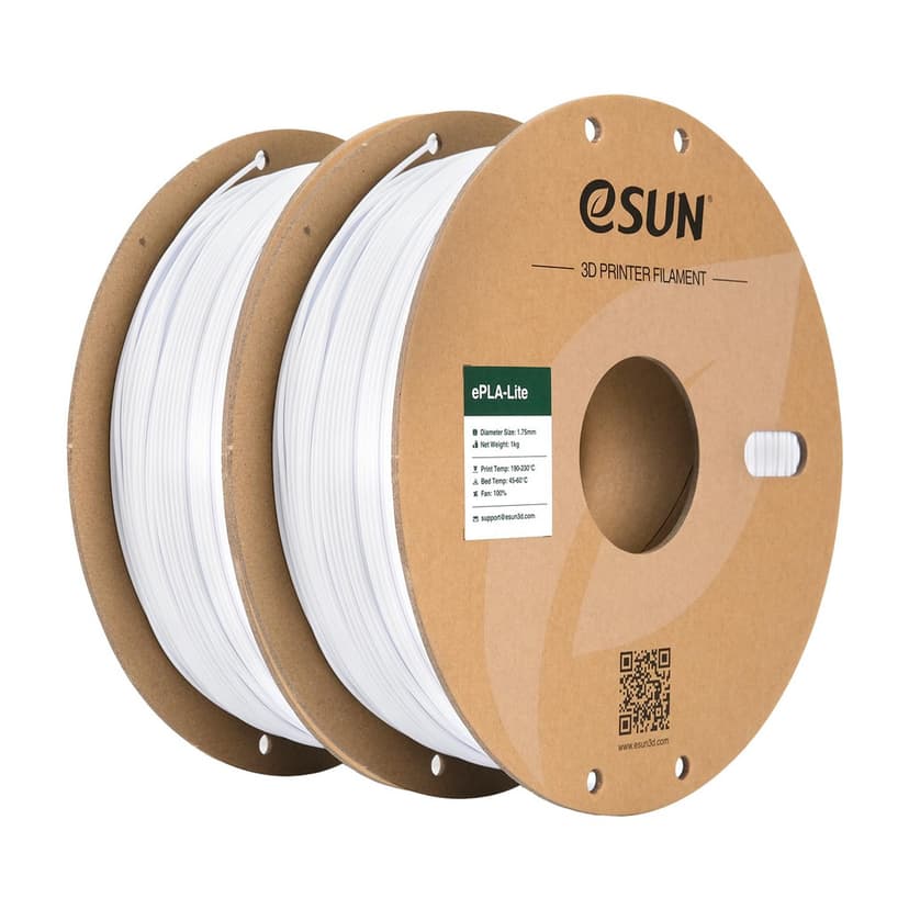 Lot de 2 Bobines de Filament PLA Lite Esun 1 kg pour Imprimante 3D