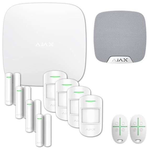 Kit Alarme Maison Sans Fil AJAX - Hub 2 Plus avec Wifi, Double SIM 4G+Ethernet