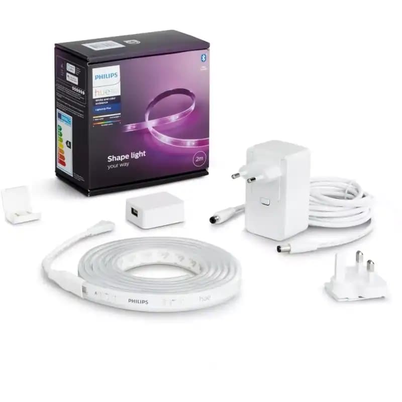 Ruban LED Philips Hue W&C LightStrips 2M + Base + extension 1M (via remise au panier)