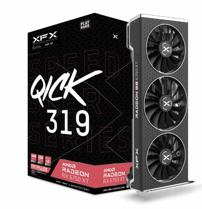 Nouvelle Carte Graphique XFX Speedster QICK319 Radeon RX 6750XT Core 12 Go GDDR6 HDMI 3 x DP - AMD RDNA 2