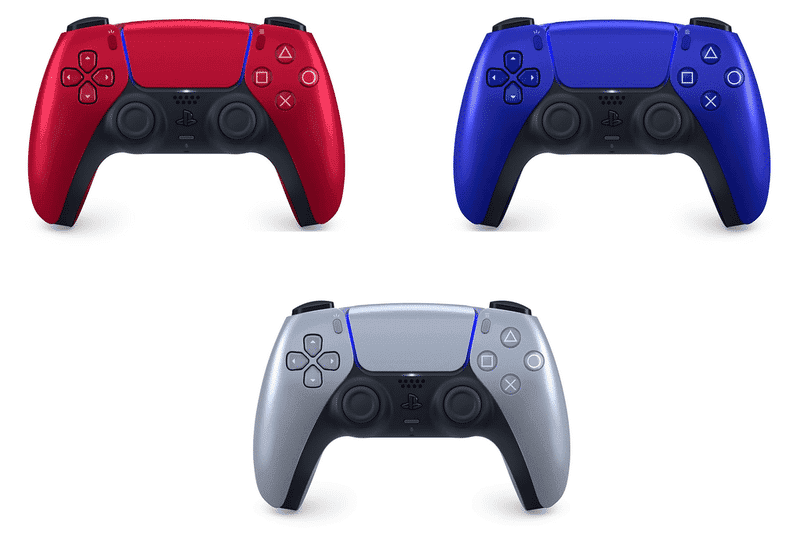Manette de jeu Sony PS5 DualSense en Sterling Silver, Cobalt Blue, ou Volcanic Red