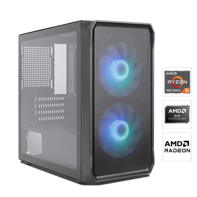 PC fixe - Ryzen 5 7500F 6 x 3.70GHz, RX 9060 XT 16 Go, 16 Go DDR5, 1 To M.2 SSD, Sapphire Pulse A620AM