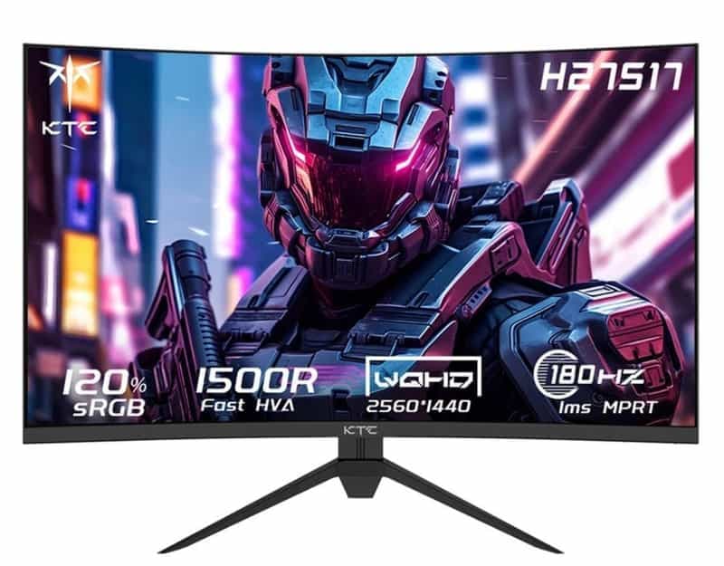 Moniteur PC incurvé KTC H27S17 - Qualité image QHD 2560x1440, 170 Hz, Design ergonomique