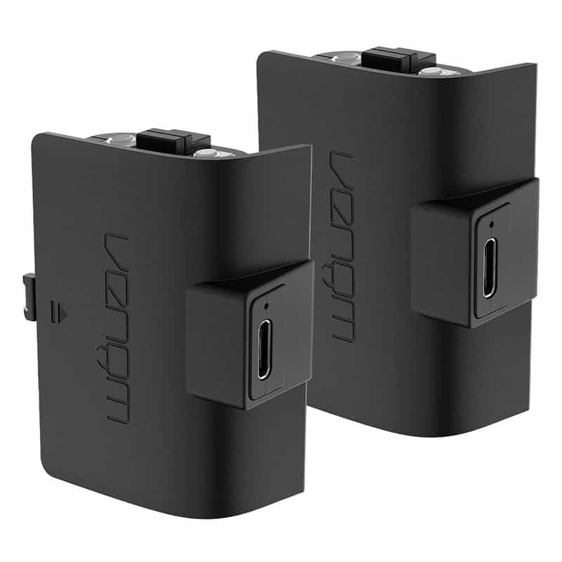 Lot de 2 Batteries Rechargeables pour Contrôleur Xbox en Noir