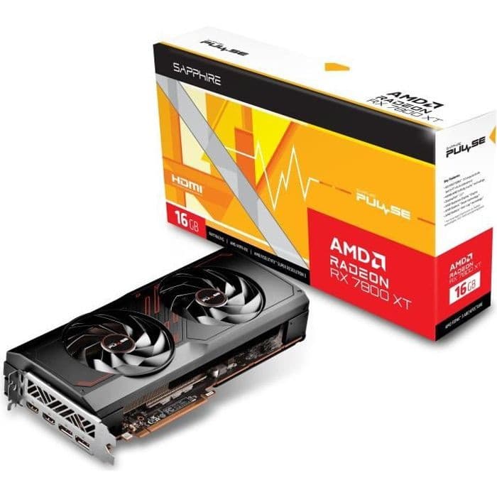 Carte Graphique Sapphire Pulse AMD Radeon RX 7800 XT GAMING 16GB - Des performances de haut niveau pour les passionnés de jeux