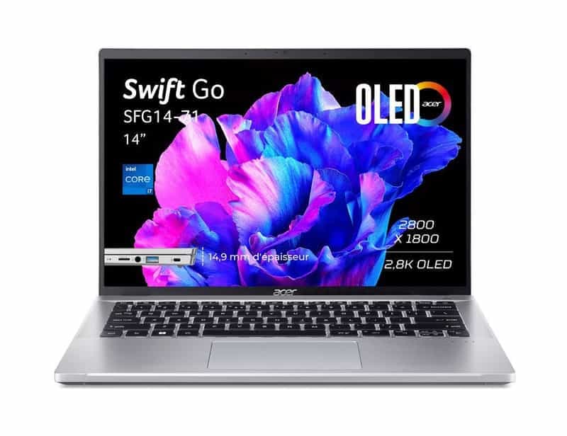 Ordinateur Portable 14" Acer Swift GO SFG14-71-76TB : Performances et Écran OLED Exceptionnels ! 🚀