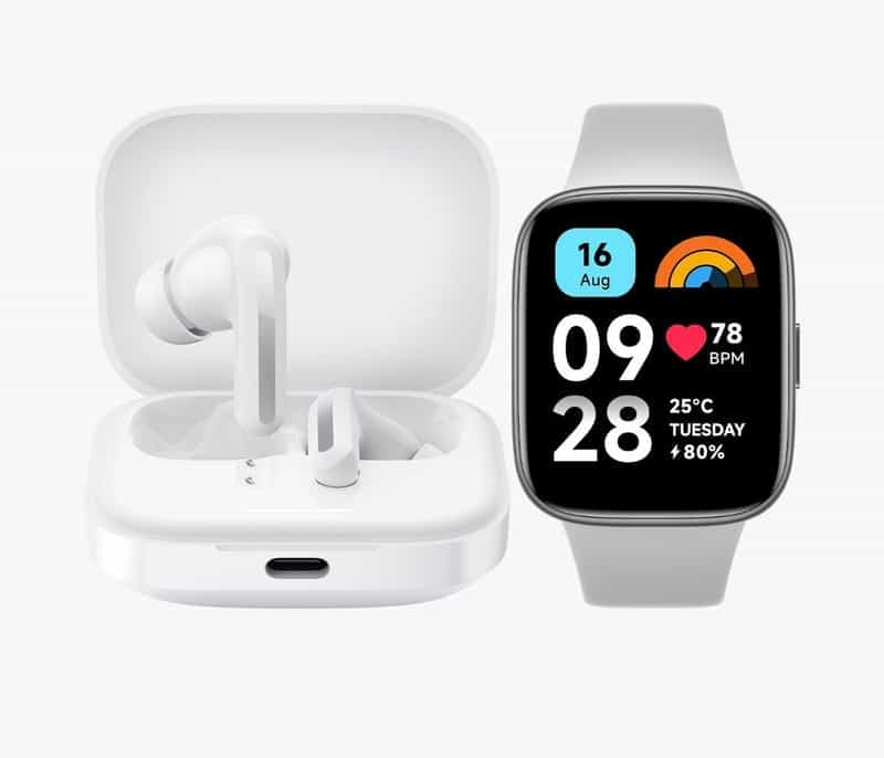Ensemble Redmi Connecté: Écouteurs sans fil Buds 5 + Montre intelligente Watch 3 Active