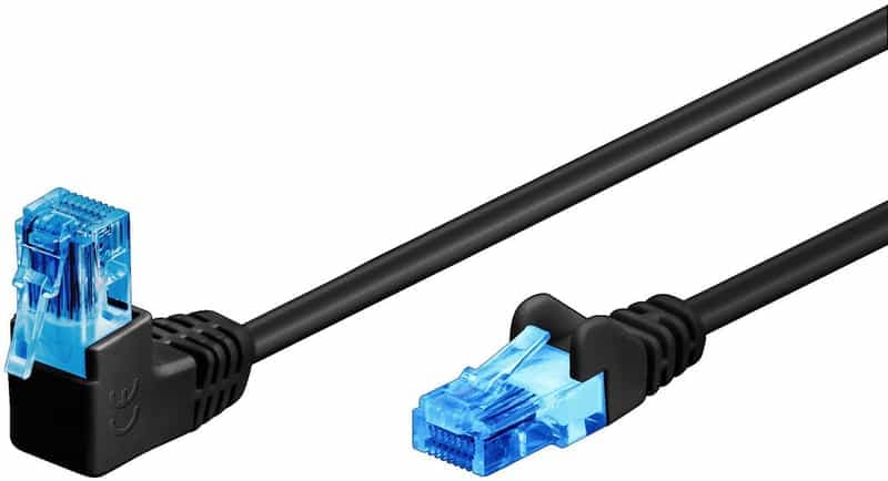 Câble Réseau RJ45 Coudé 90° Cat 6A U/UTP - Noir 2m Goobay 51530