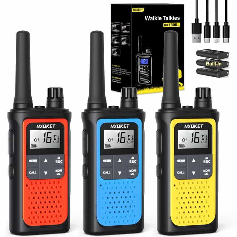 Pack de 3 Talkies Walkies Professionnels - Communication Longue Portée et Facile d'Utilisation