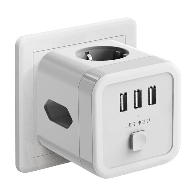 Multiprise USB murale 6 en 1 JSVER avec protection parafoudre