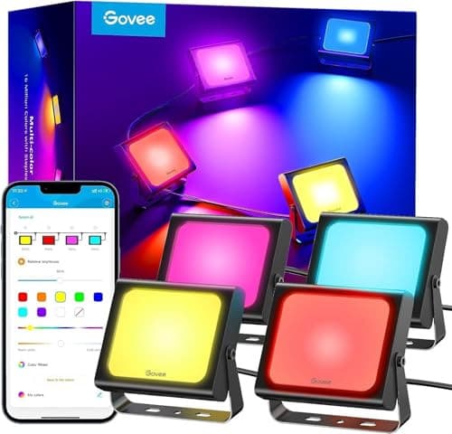 Ensemble de Projecteurs LED Connectés Govee, Éclairage Extérieur WiFi Multicolore Compatible avec Alexa, 2700-6500K (Vendeur tiers) 🌟