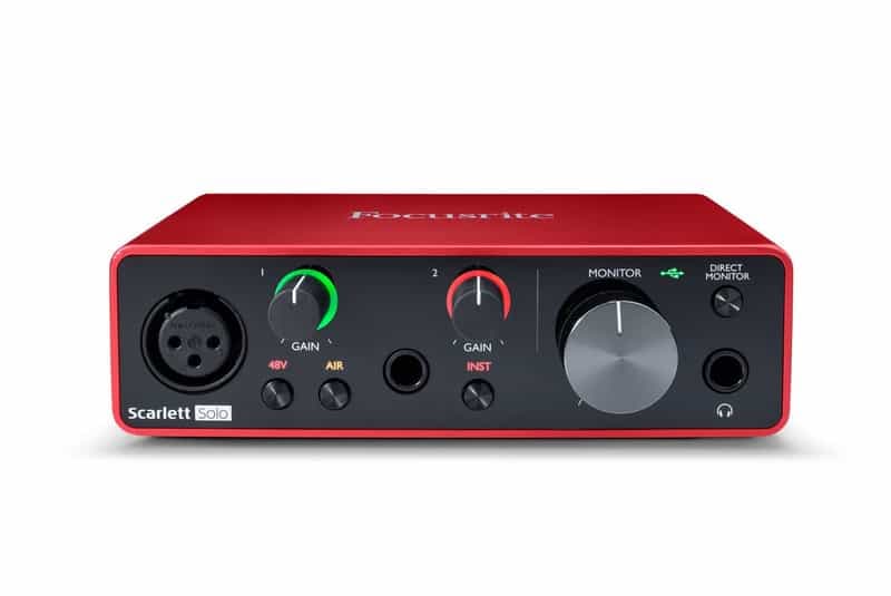Code promo - Interface audio USB Focusrite Scarlett Solo 3e génération