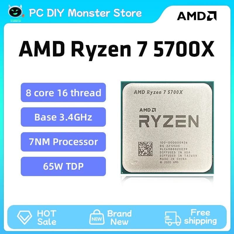 Code promo - Processeur AMD Ryzen 7 5700X - Version Tray (sans boîte ni ventirad)