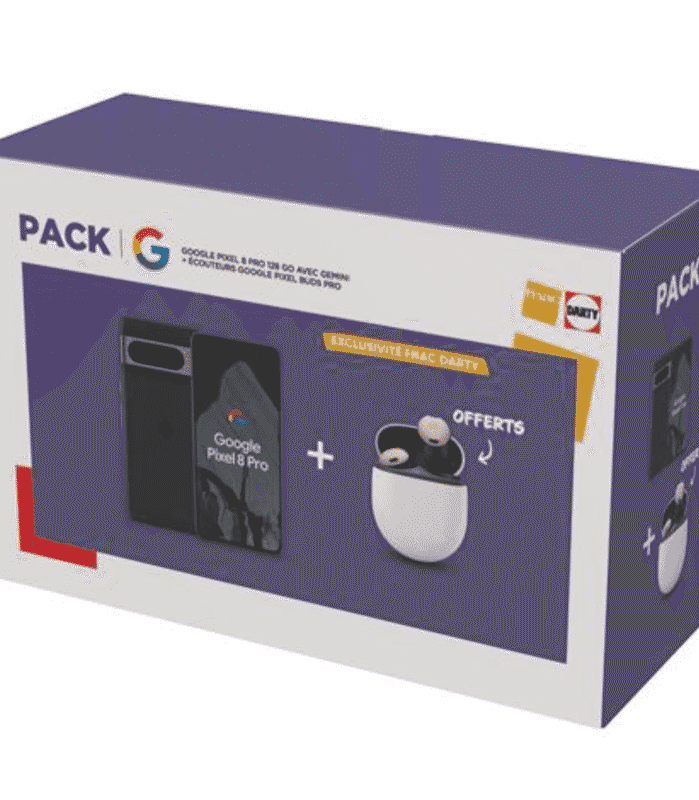 Ensemble Google Pixel 8 Pro + Pixel Buds Pro en Noir Volcanique avec Gemini