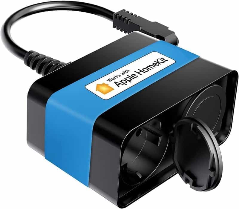 Multiprise connectée extérieure WiFi Meross 10A - 2 Prises, IP44, compatible HomeKit/Alexa/Google