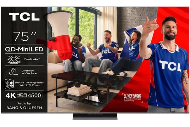 Code promo - TV 75" TCL 75C89K - 2025, Mini LED, 4K, 144Hz, HDR10+, Dolby Vision, FreeSync Premium Pro, VRR & ALLM, Google TV (via ODR de 100€)