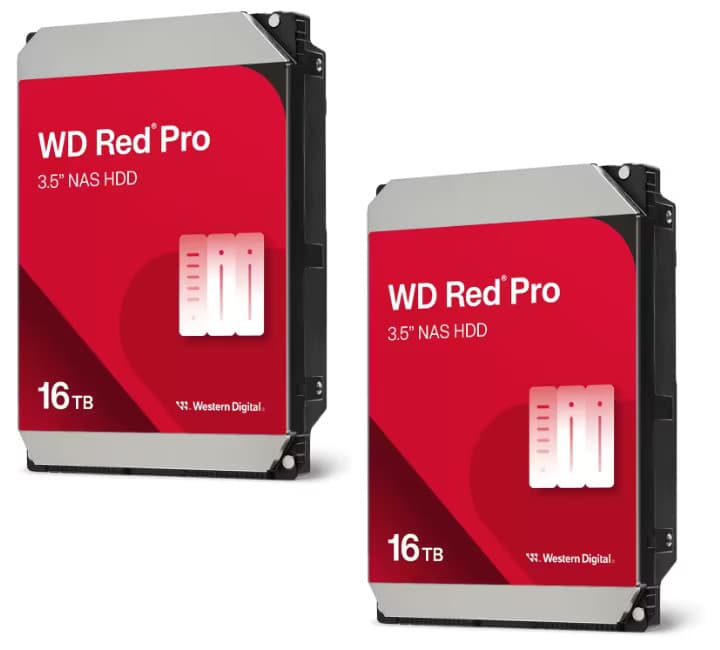Lot de 2 disque durs interne Western Digital NAS WD Red Pro 16 To SATA + 6 ans garantie